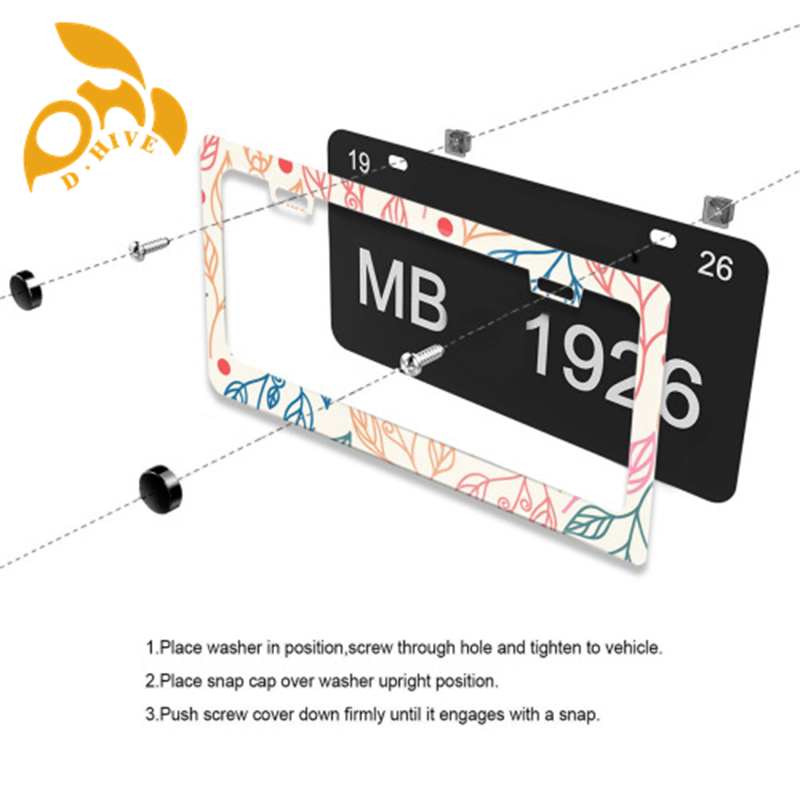 Free Shipping new designer customized Exterior Accessories License Plate Frames printing Flat hole license plate holder