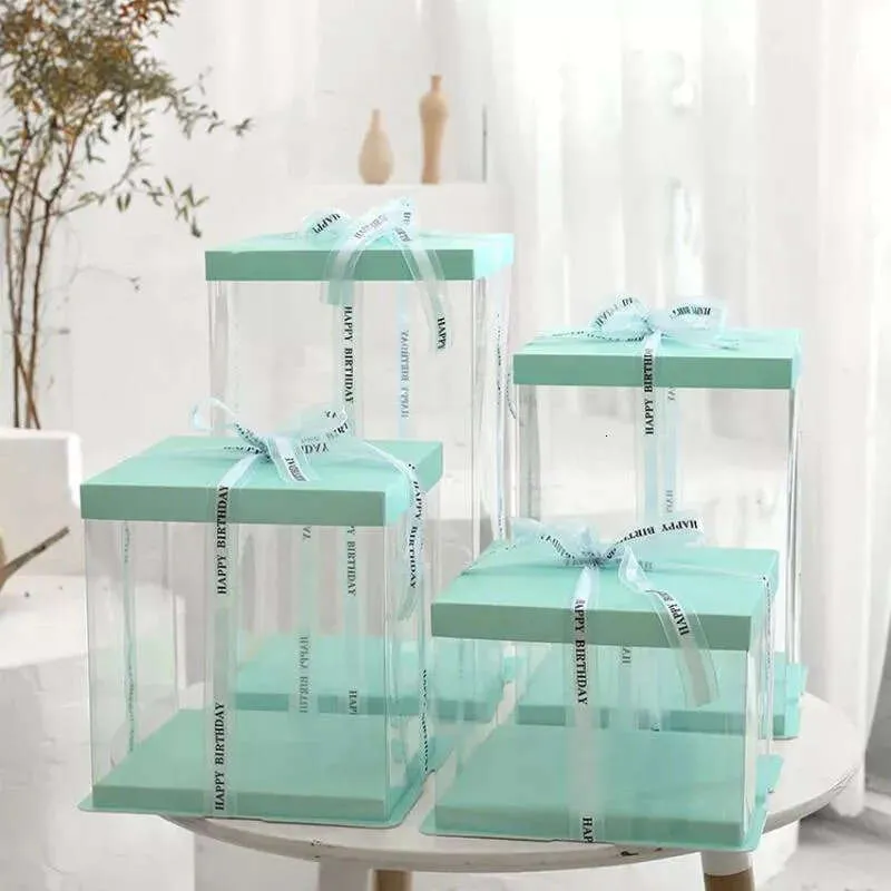 Inch Transparent Cake Box Plastic Packaging Organizer Boxes And DIY Wedding Gift