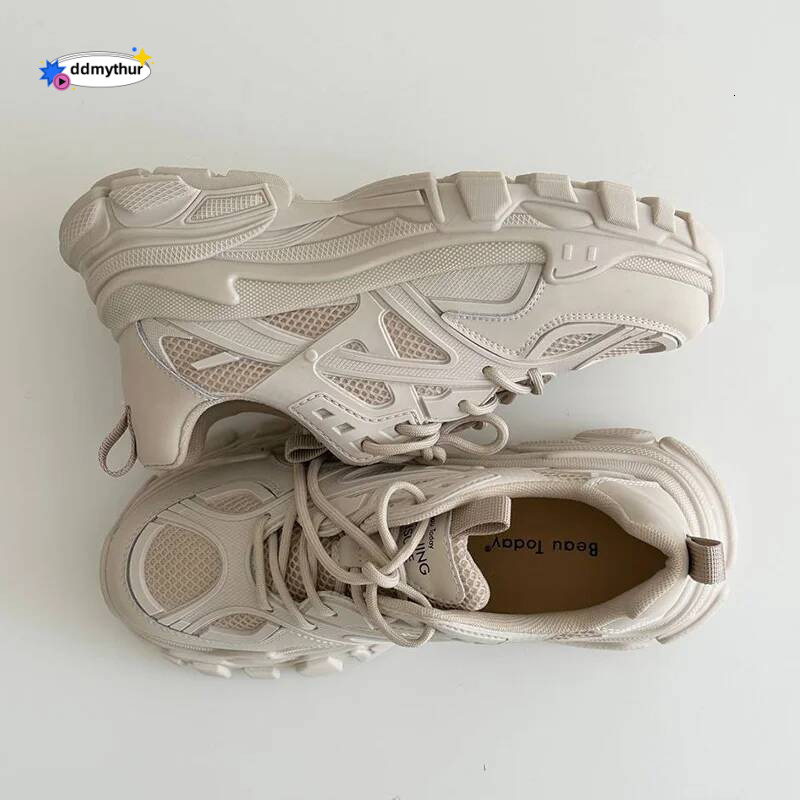 BeauToday Chunky Sneakers Women Synthetic Leather Mesh Patchwork Round Toe Lace-Up Thick Sole Ladies Sports Shoes Handmade 29448 ddmythur