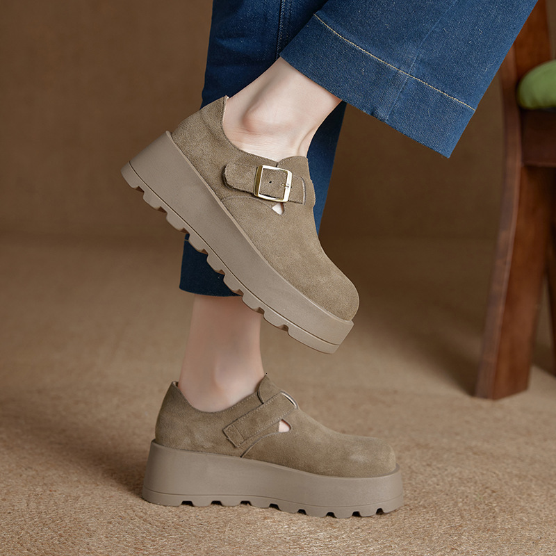 Spring New Boken Lazy Sponge Heel Fashionable Single Shoe Thick Casual Shoes Soft Sole Casual Women S Shoes Ddmysaturn