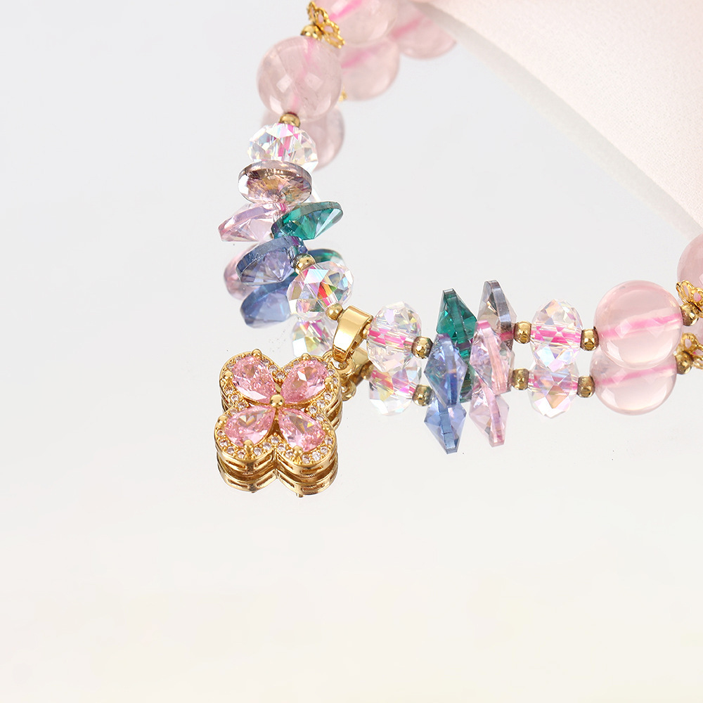zircon horse pink crystal bracelet