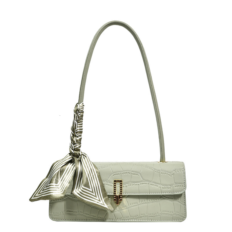 designer bag 2025 New Fashion Crossbody Stone Texture Silk Scarf Bow Single Shoulder Underarm Small Women's Bag Handbag shoulder bag