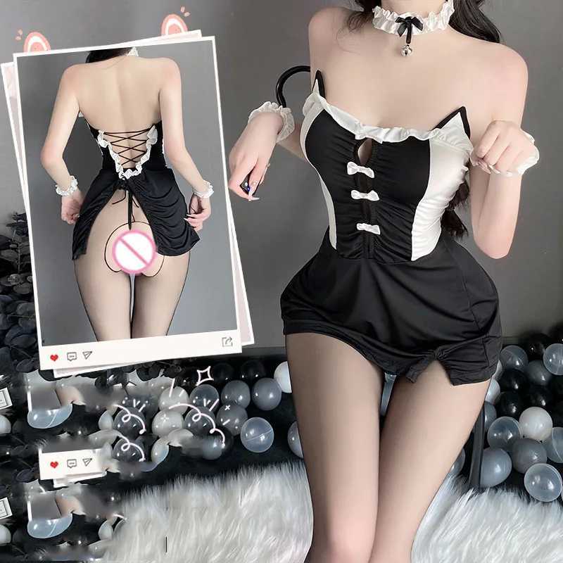 Sexy Lingerie Tight fitting deep busty pretending to be cat girl sexy adult sexy clothes woman Sex shop R250520