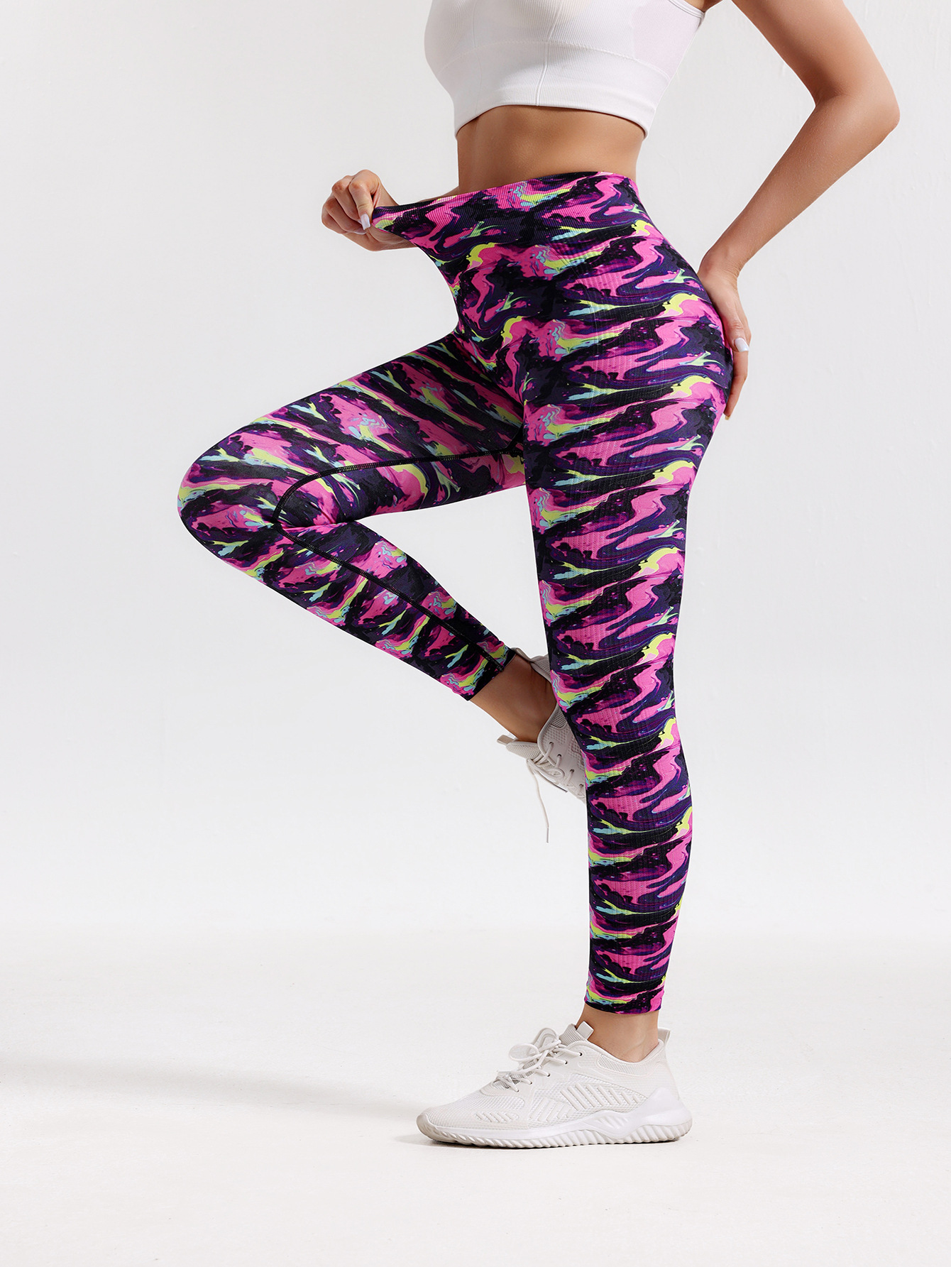 Digital Printed Yoga Pants Women's Outdoor Running Fitness Sports Hip Lift Slim Slim High Waist Leggings