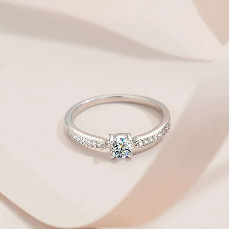 COSFIX D Color Moissanite Rings For Women s925 Silver 0.3ct 4mm Moissanite Rings Full Diamond Womens Rings New 2023 Gift