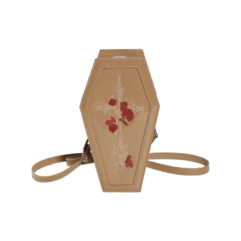 2024 New Halloween Cross PU Coffin Fashionable, Personalized, Funny Single Shoulder Crossbody Bag