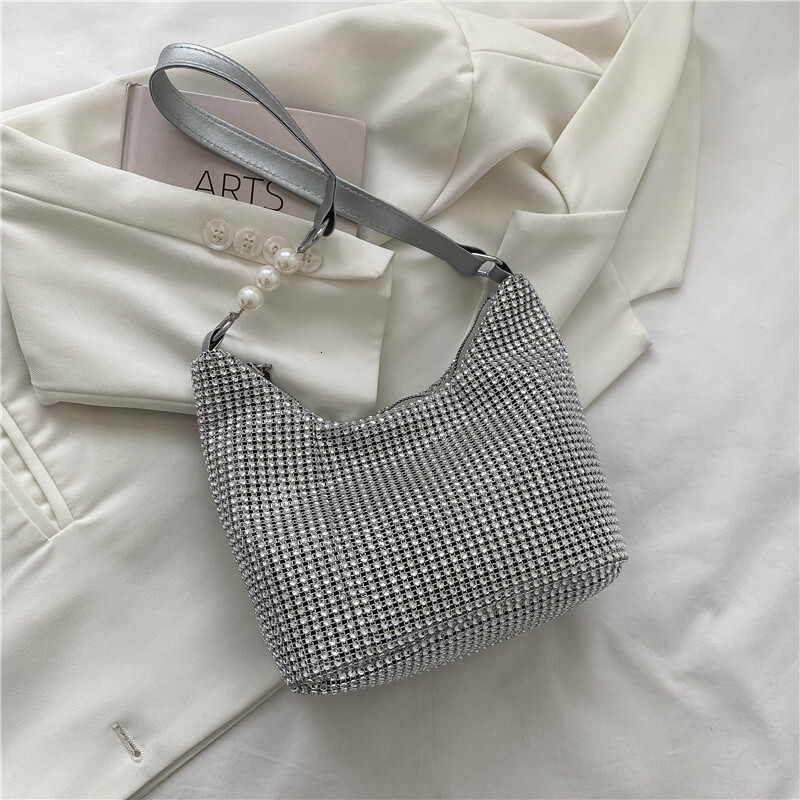 Free Delivery Designer Bag Small Women's 2025 New Stylish Casual Rhinestone Full Diamond Shoulder Crossbody Luxury Bag
