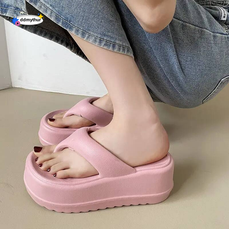Eyriphy Thick Sole Beach Summer Women Sandals Piglet Platform Cloud Bathroom Slides Female Cute Cozy Flip Flops Slide ddmythur
