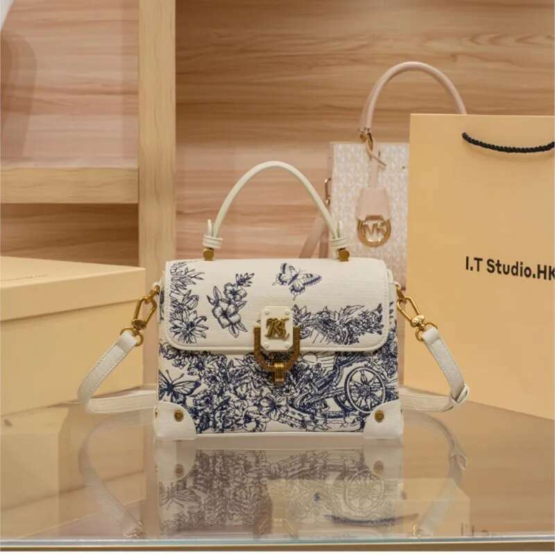 Brand Women's Handbag 2025 New Embroidered Shoulder Fashion Designer High Quality Versatile Cross Side Small Square Bag