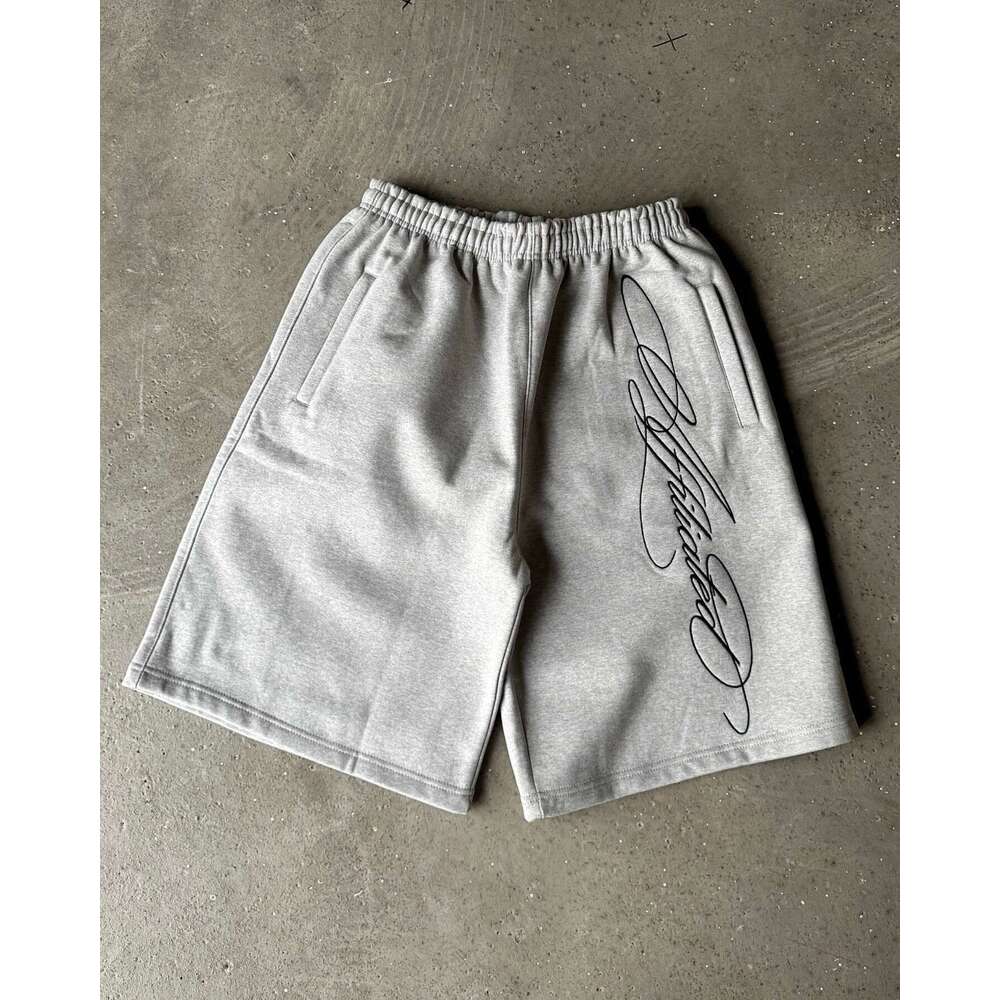 Summer 2025 Men's and Women's Fashion Loose Shorts High Elastic Letter Embroidered Seven Part Waist Pants