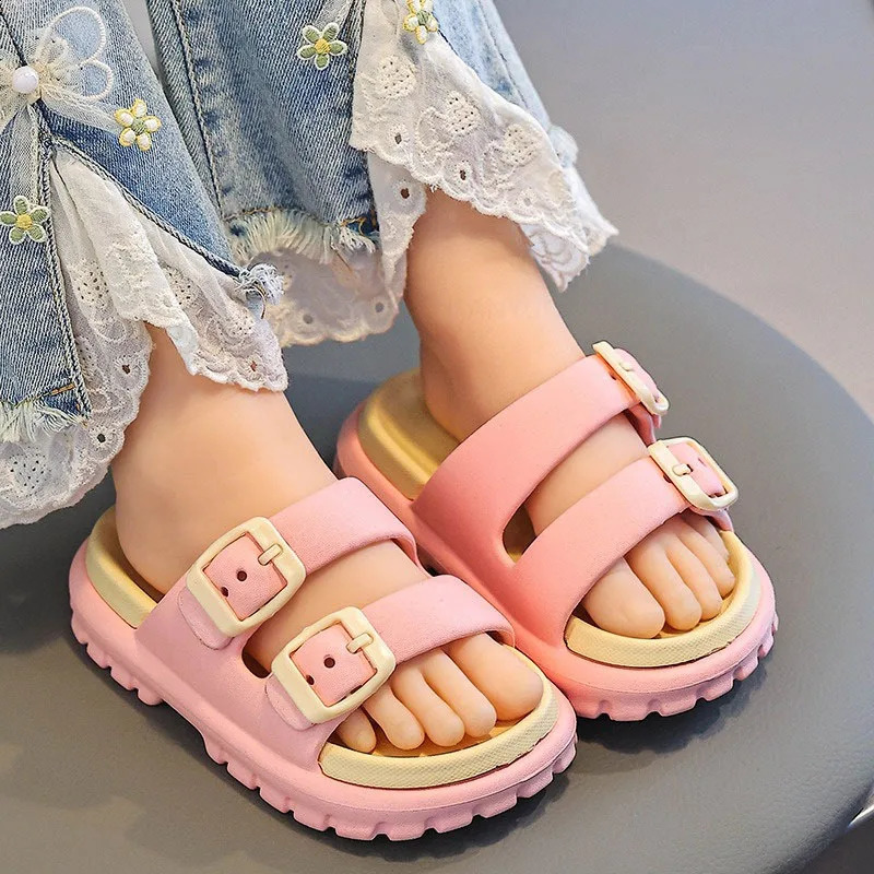 Children Slippers Summer EVA Boys Girls Baby Detachable Non Slip Home Soft Soled Slipper Simple Fashion Kids Beach Shoes Sandals 250519