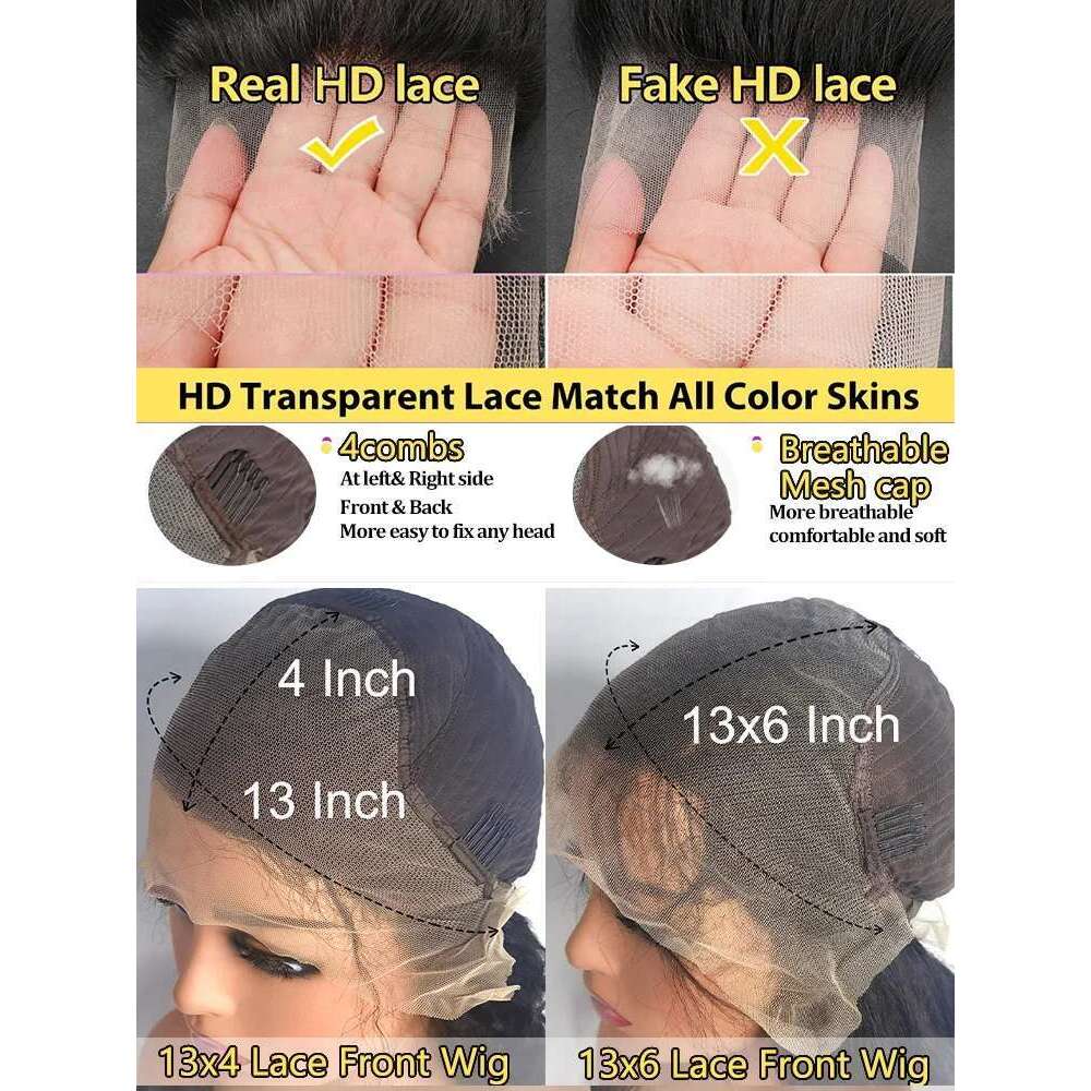 250 Density Transparent HD Human Hair Wig 30 32 40 Inch Deep 13x4 Curly Front 13x6 Water Wave Lace Frontal Wigs