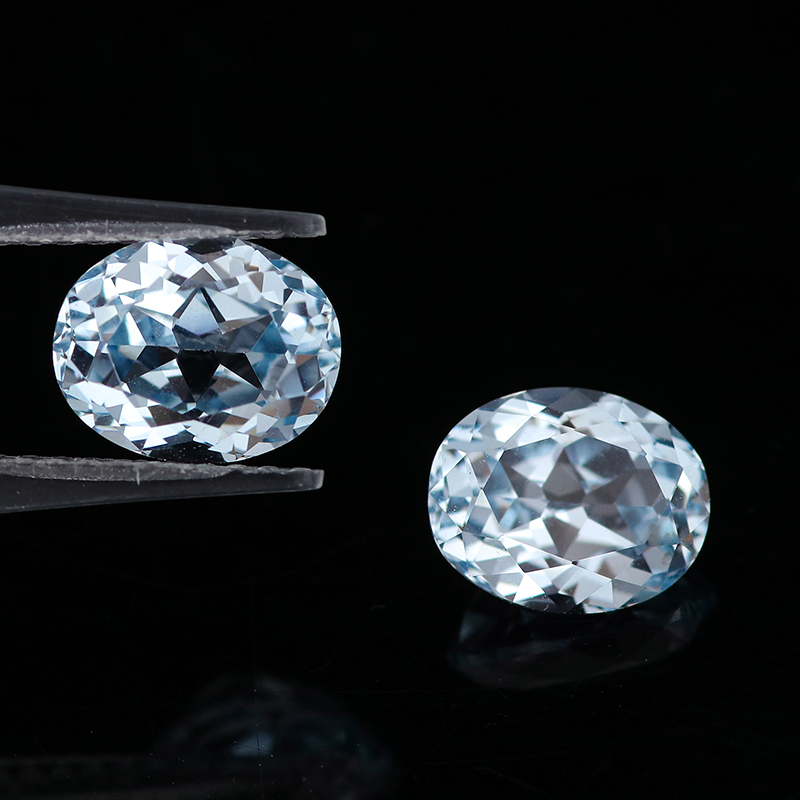 Beautiful Light Blue Synthetic Sapphire Oval Cut Lab Create Loose Aquamarine Gemstone Wholesale Price Lab Grown Gemstone for Jewelry Making