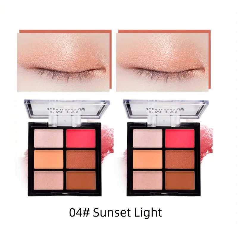 6-Color Eyeshadow Tray High Pigment Matte Glitter Eyeshadow Powder Waterproof Long-Lasting Makeup Kit for Eyes W250520