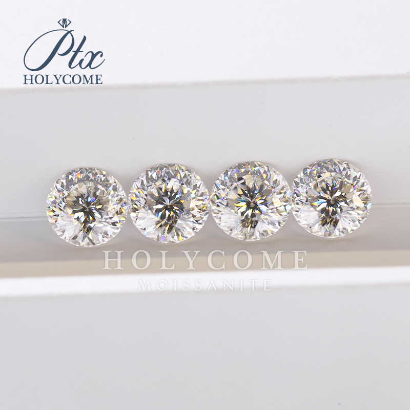 White Round Hundred Sided Cut Moissanite 0.5-5ct D Advanced Jewelry Rings Earrings Making Top Loose Moissanite Stone with GRA Certificate