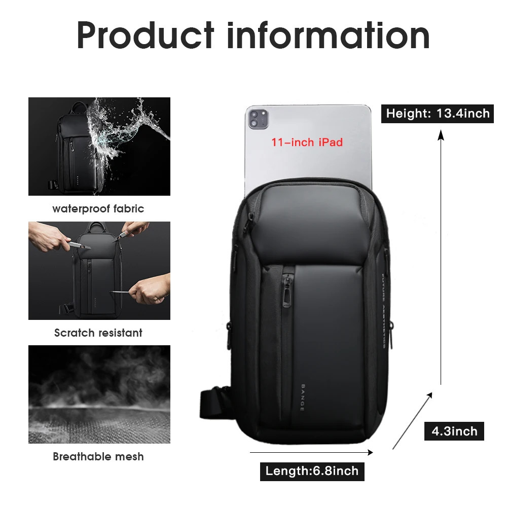 Bange Oxford Fashion Waterproof Chest Bag Crossbody Bag Mens Models Mens Chest Bag Leisure Shoulder Satchel Large Capacity 250519