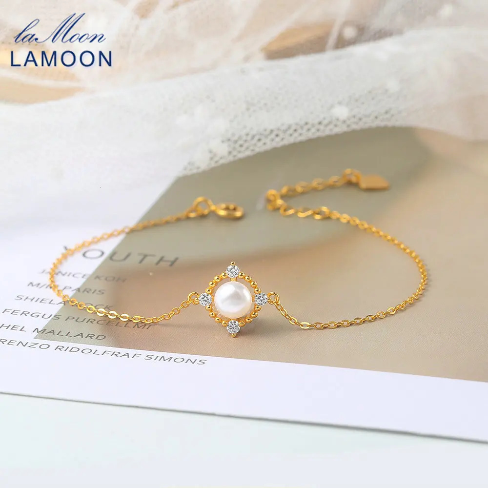 Natural Freshwater Pearl Bracelet For Women Simple Gold Plated S925 Sterling Silver Chain Charm Fine Jewelry Gift Hi014 250520