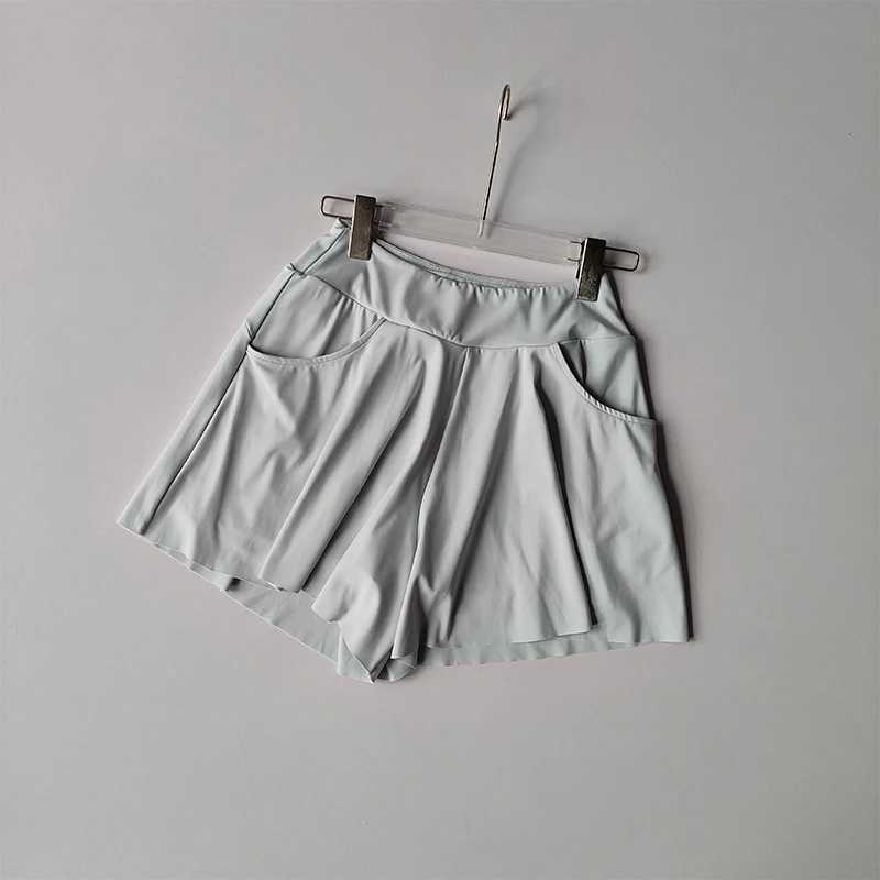 Running Sports Shorts Loose with Pockets High Waist Belly-closing and Anti-exposure Fitness Tennis Skirts Ice Silk Quick DryingXJ250520