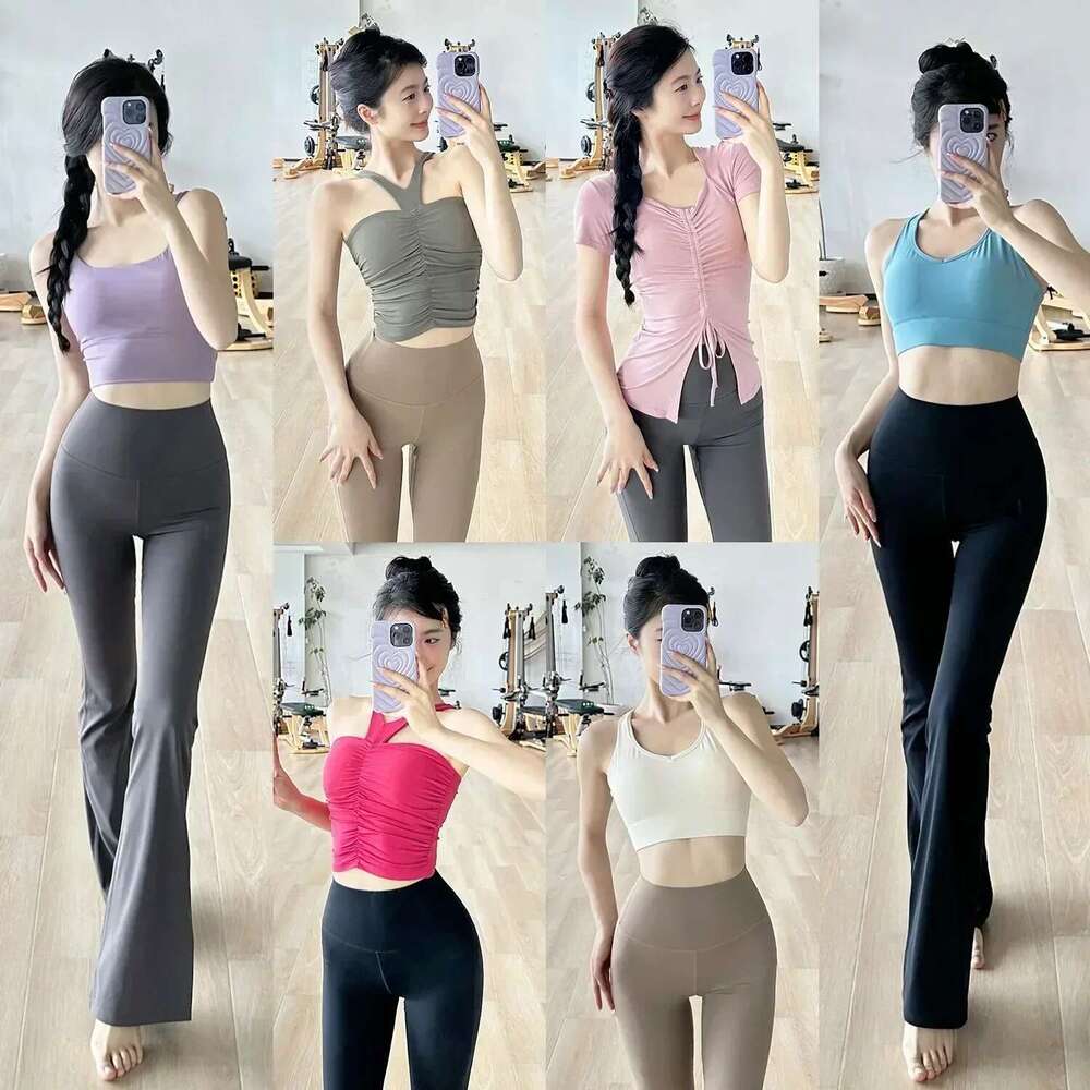 Newest Women Wide Leg High Stretch Yoga Leggings Naked Feeling Compression Fiesssexy Shark Flare Pants Fashion Casual