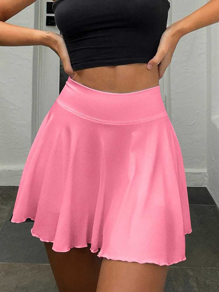 Summer Womens Sports High Waist Short Skirt ComfortabLE BreathabLE Belt Safety Pants and POCket Yoga Mini Skirt PantsXJ250520