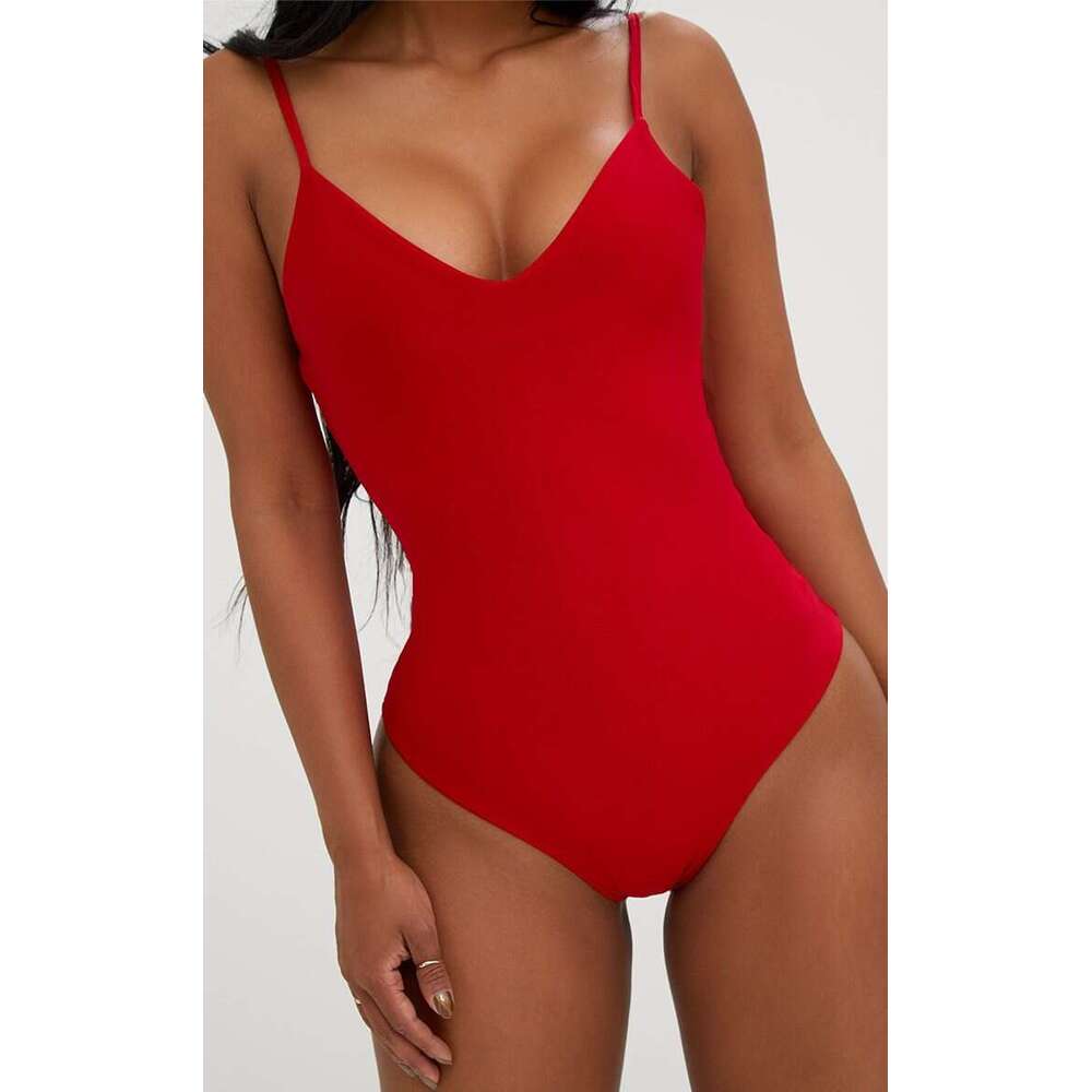 European and American vest, women's camisole, backless drawstring, plus size sexy solid color triangle one-piece swimsuit, bikini, 2025 new casua
