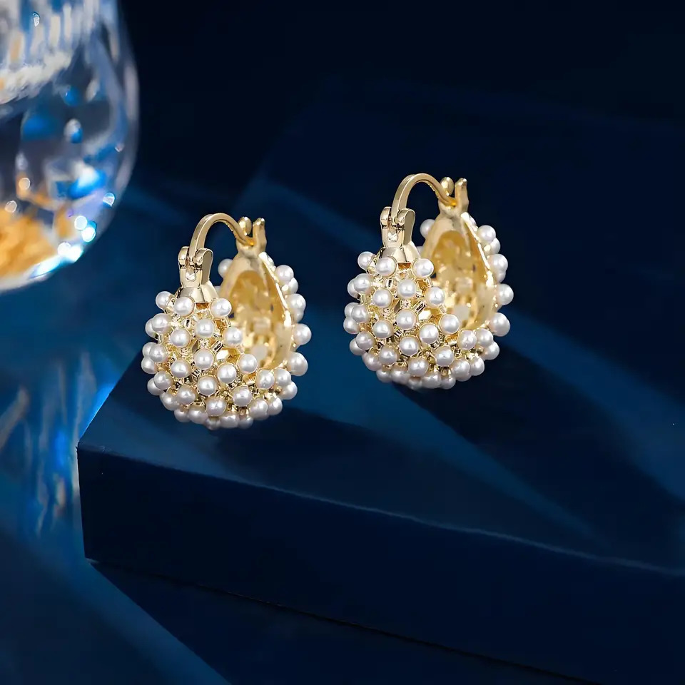 Premium Dangle Earrings with Pearls Plated Posts Timeless Elegance Fashionable Ear Accent Jewelry 250517
