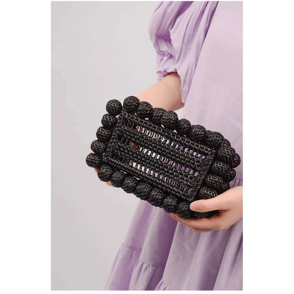 Women Cane Bag Rattan Clutch Bag For Wedding Party Purse Summer Beach Wicker Handbag Designer 2024 New