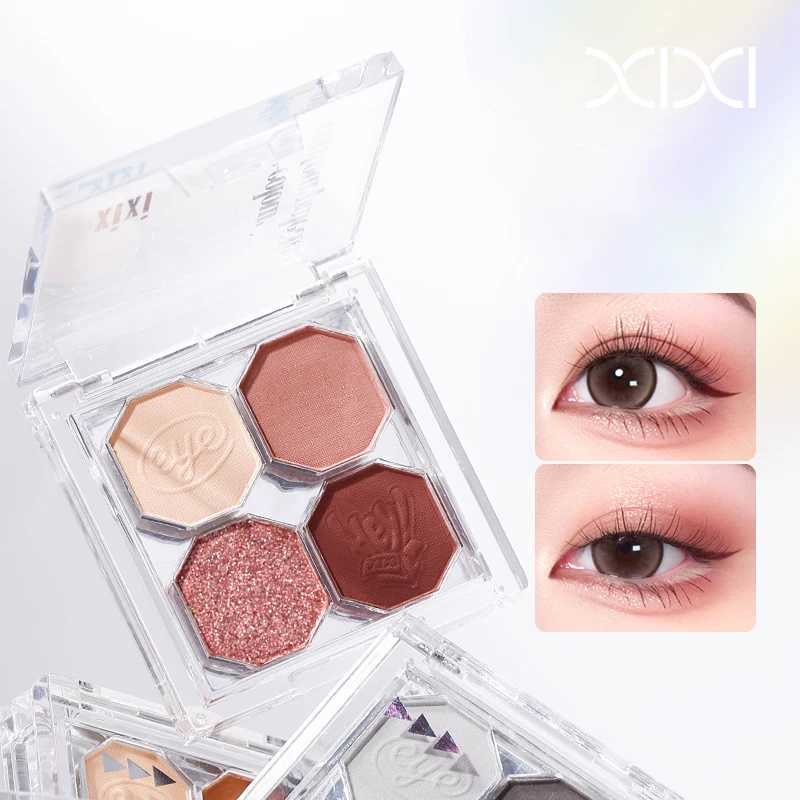 Smoky Silver Gray Black Eyeshadow Palette Dark Punk Glitter 4 Colors Eye Shadow Waterproof Easy Coloring Pink Brown Eye MakeupXJ250520