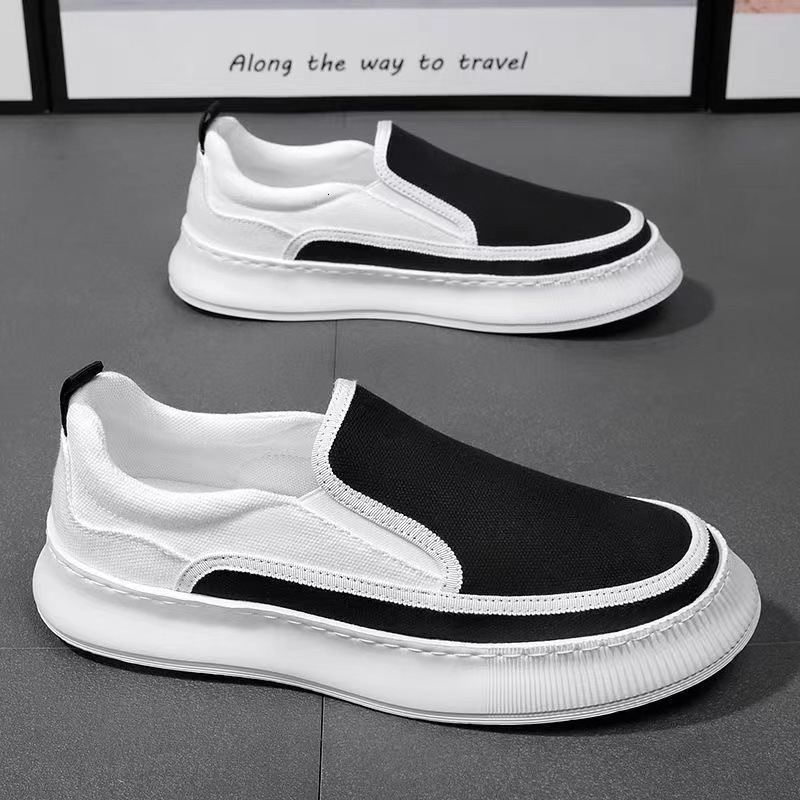 Men S New Summer Breathable Casual Shoes Lazy Thick Soled Casual One Step Canvas Shoes Versatile Trendy Ddmysaturn