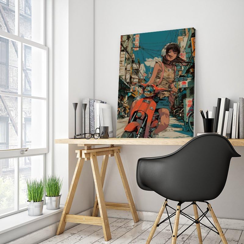 Cartoon Girl Gh Style Canvas Poster Wall Art Decor Print Picture Paintings for Living Room Gift ForBedroom Decoration