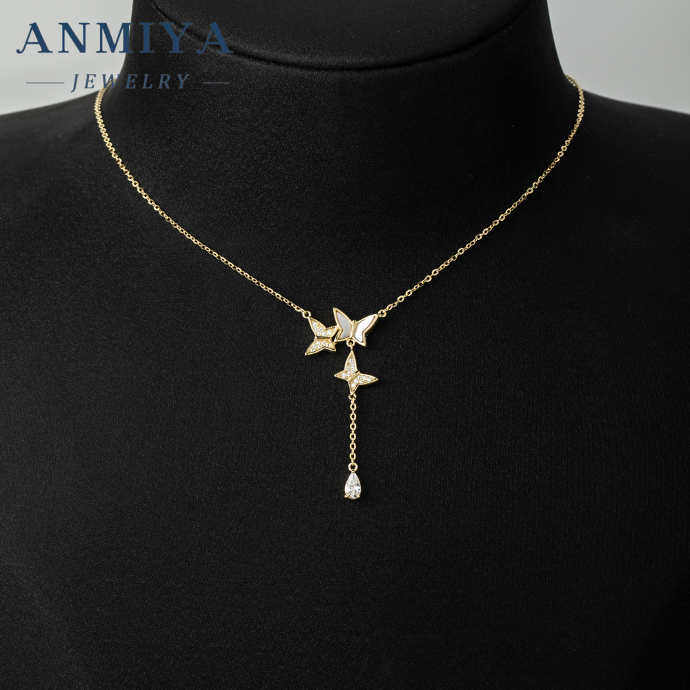 ODM Customization Temperament Fine Jewelry Three Butterfly Pendant Necklace 925 Silver Necklace