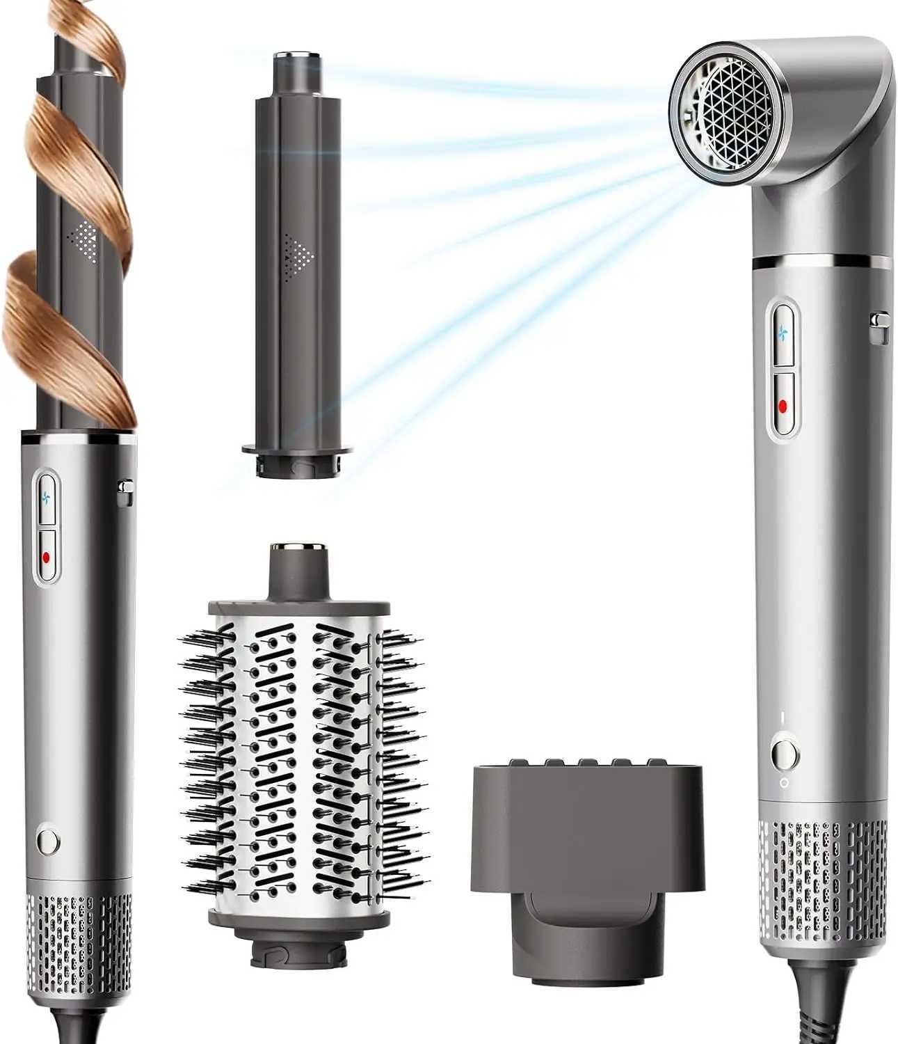 Air Wrap Hair Styler5 in 1 Hair Dryer Brush Set With High-Speed Negative Ionic Blow Dryer Detachable Air Curler auto Air Wrap z250520DOM2