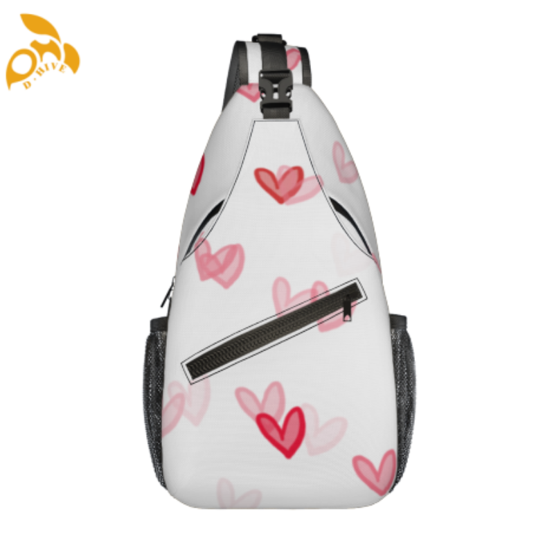 Free shipping. Top designer custom-made round beige, white and black semi-long lightweight high-casual crossbody chest bag for adults.