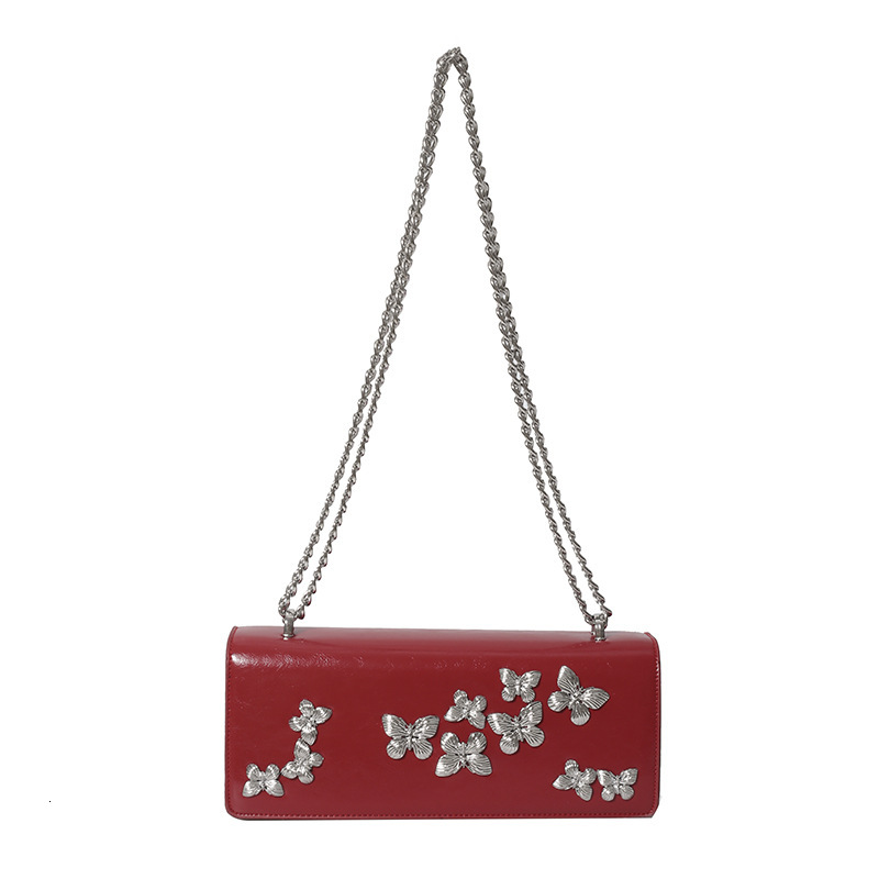 High end butterfly for women 2024 new fashionable small square chain, niche and versatile single shoulder diagonal cross bag