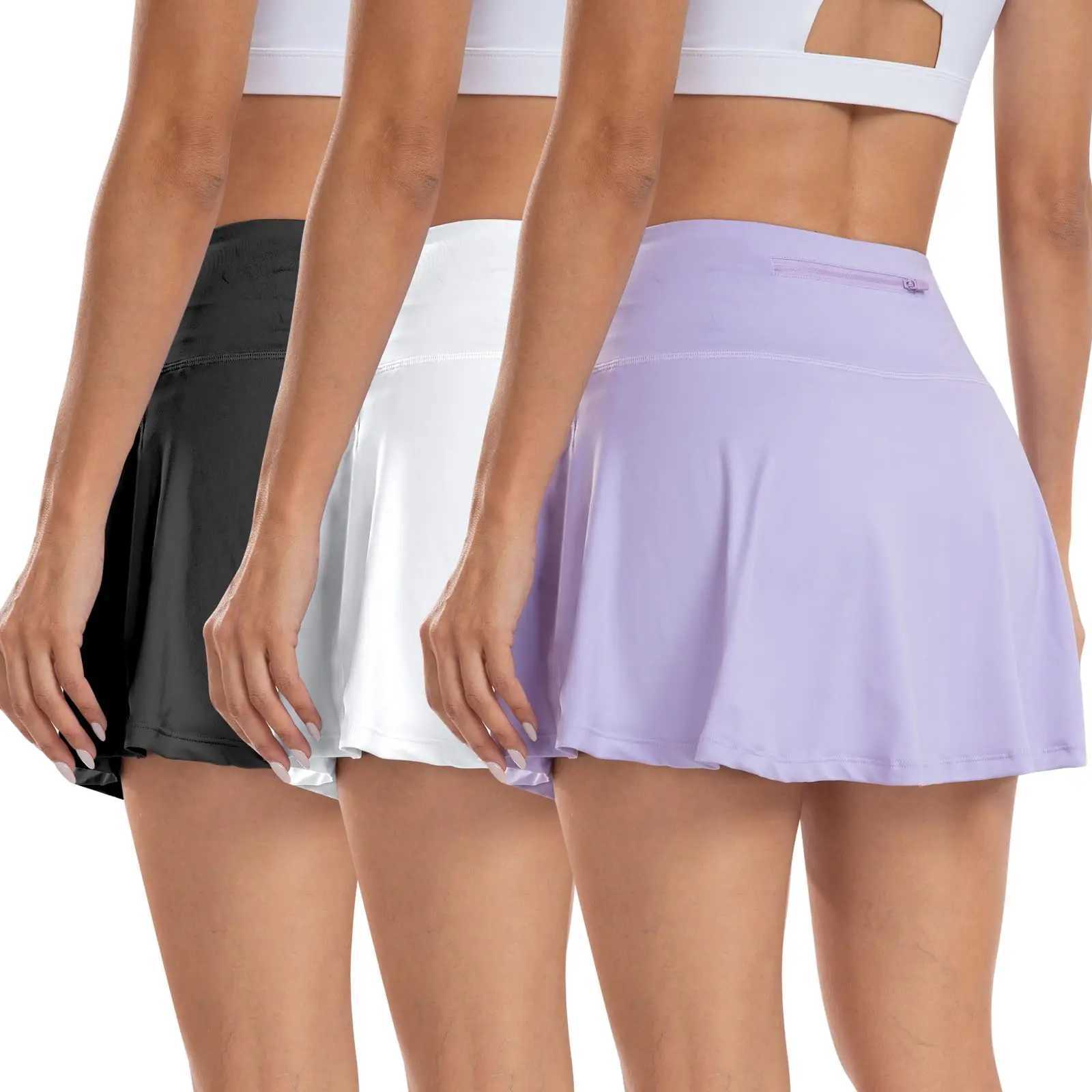CHRLEISURE Pleated Sports Shorts Skirt Woman High Waist Skinny Pockets Golf Skirt Compression Casual Running Classic ShortsXJ250520