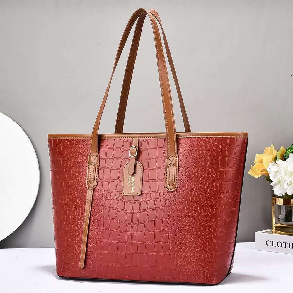 Tote texture PU crocodile pattern large shoulder Taizhou women s bag hot selling bags