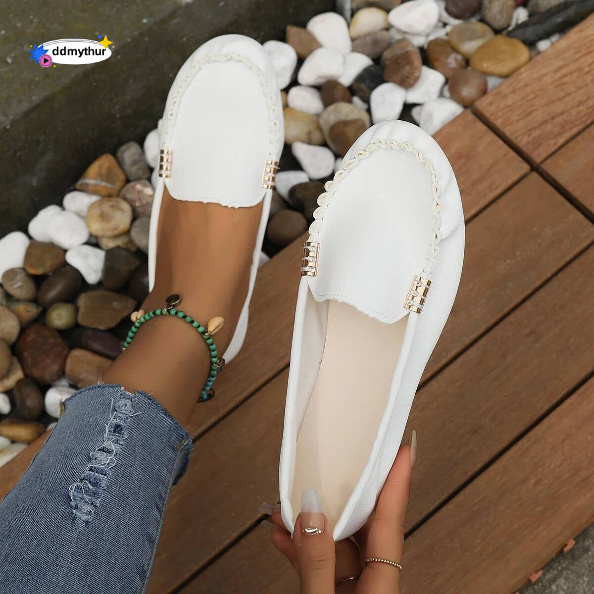 for 2023 Spring Autumn Women Casual Shoes Slips Round Toe Denim Flat Loafer Plus Size Jeans Zapatos ddmythur
