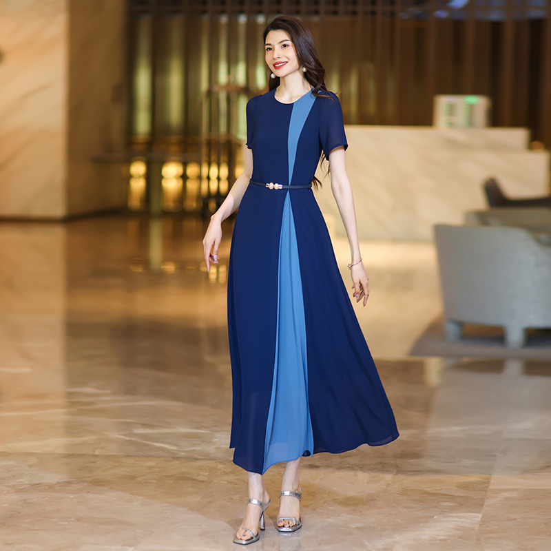 elegant and sophisticated dresses with a highend summer shortsleeved highwaisted printed maxi onepiece dresses for women floorlength