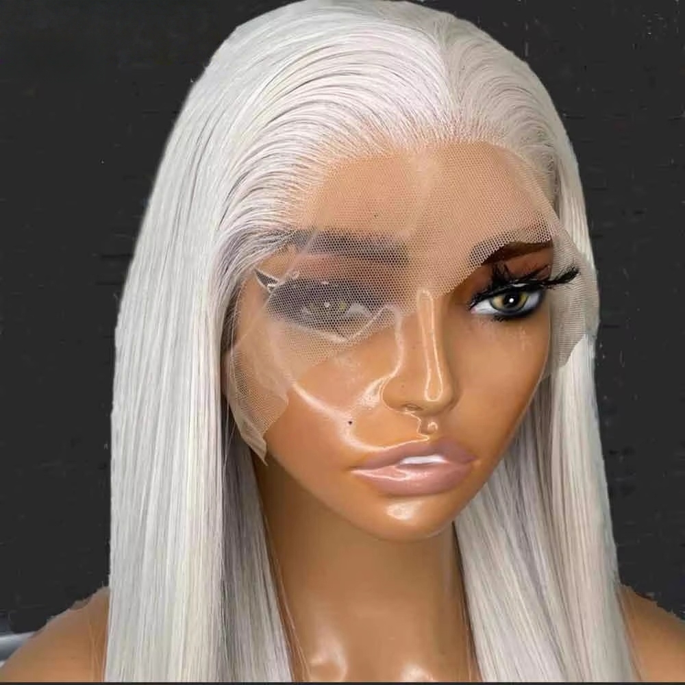 Lace Wigs 250 Density 34 Inches Bone Straight 13x4 Transparent Lace Front Simulation Human Hair Wigs Brazilian Glueless HD Transparent Straight Fronta