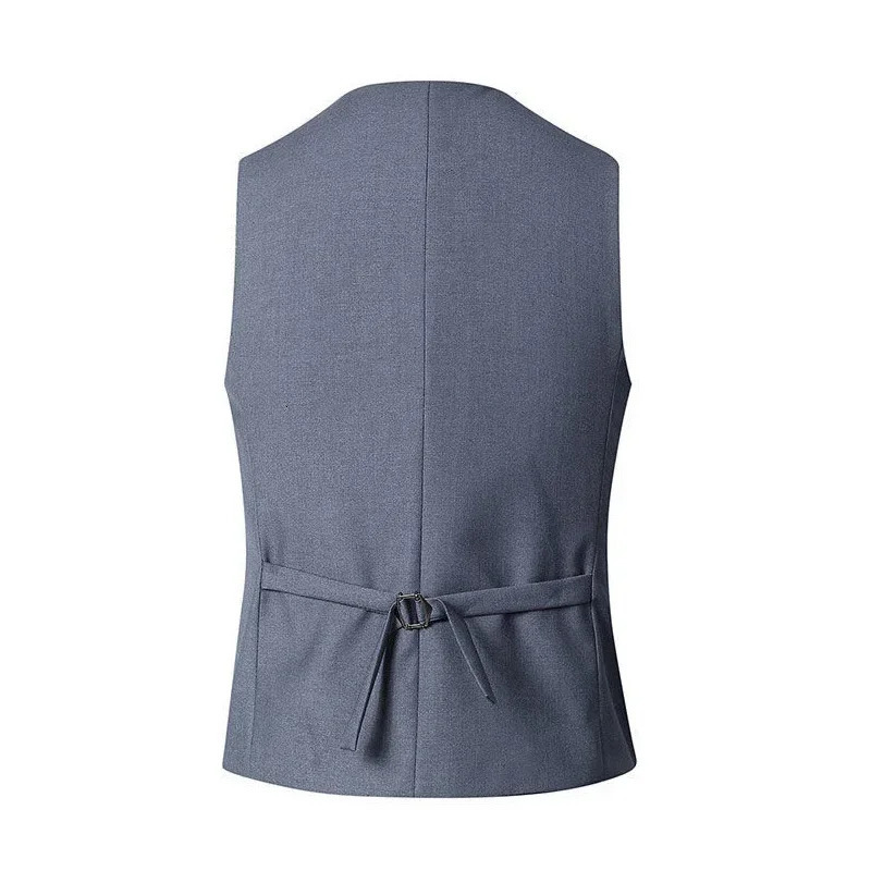 Slim Fit Suit Vests For Men Black Grey Navy Blue Business Casual Male Waistcoat Single Breasted Gilet Homme Formal Jacket 250520