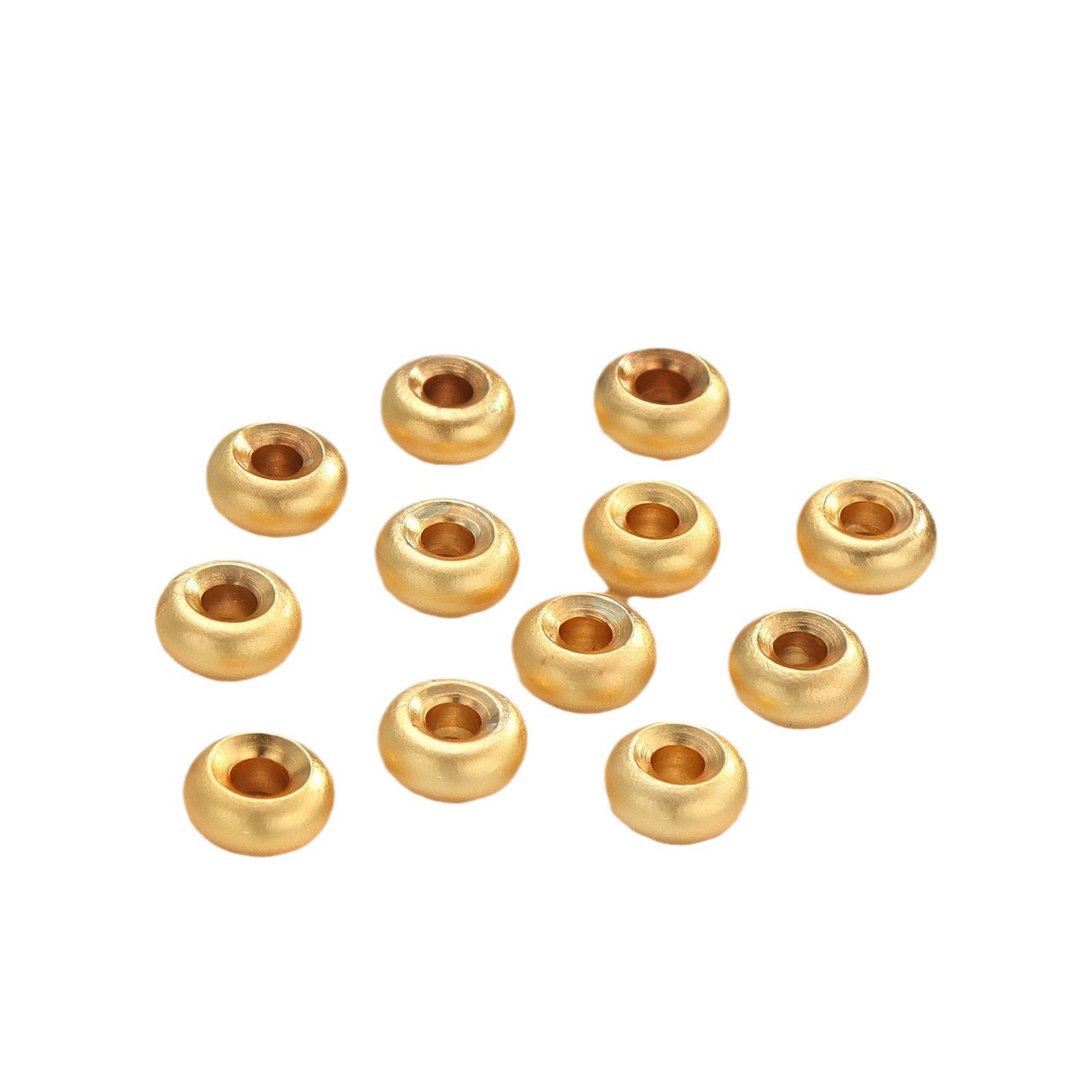 Frosted Copper Spacer Beads - 18k Gold Plated Options: 3mm/4mm/5mm/6mm/8mm/10mm for Customized Jewelry Projects Set of 100pcs
