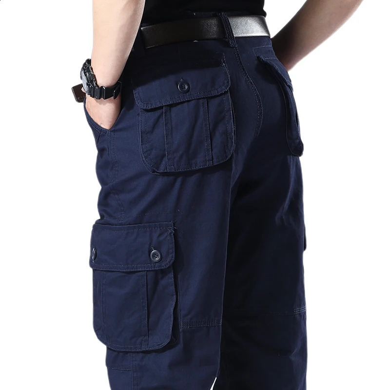 Mens Camo Pants Tactical Cargo Trousers Pure Cotton Overalls Camouflage Loose Work Wear Sports Climbing Sweatpants Heavy Weight 250517