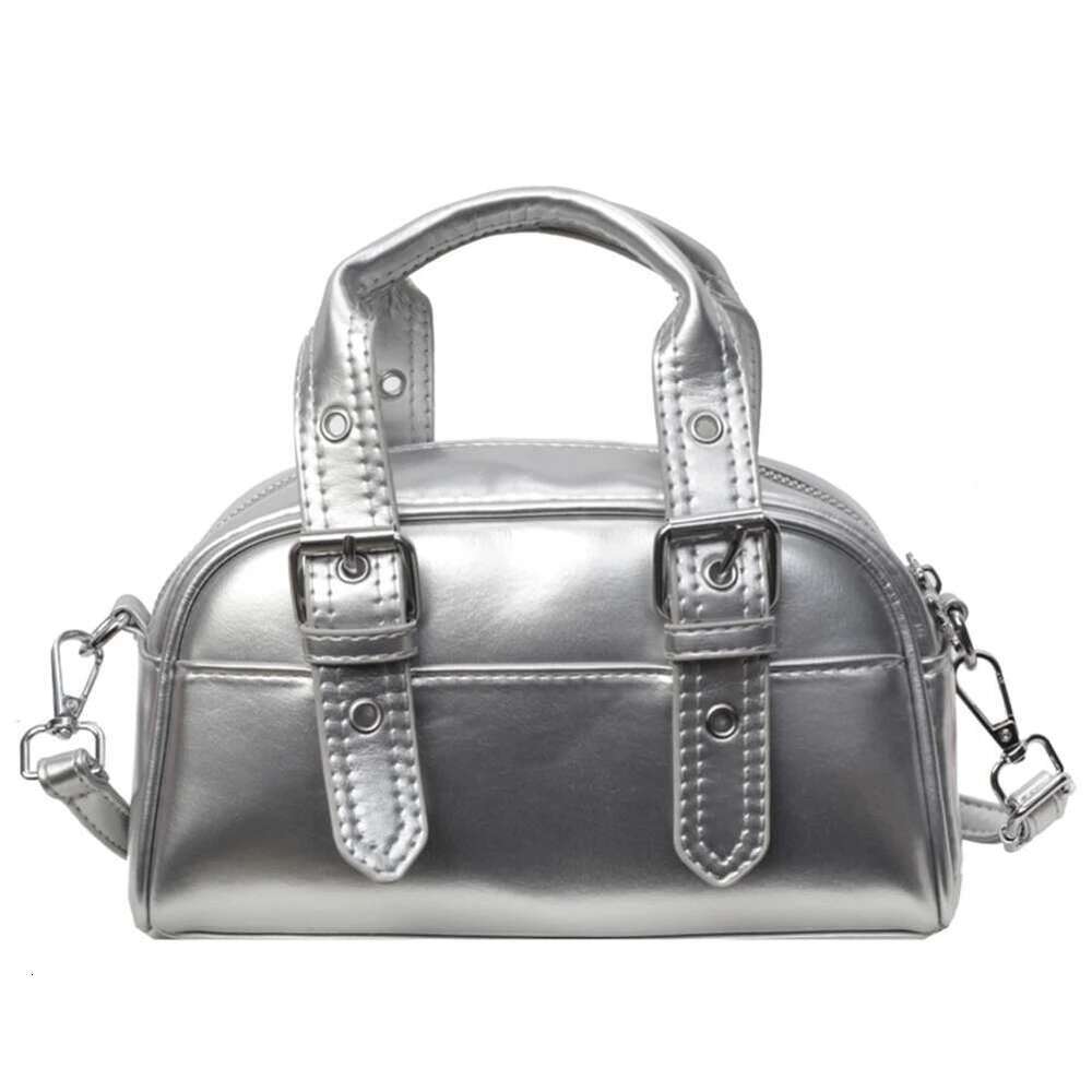 Women's Handbag PU Glossy Leather Boston Fashion Designer Shoulder Ladies Mini Tote Purse Female Crossbody Messenger Bag