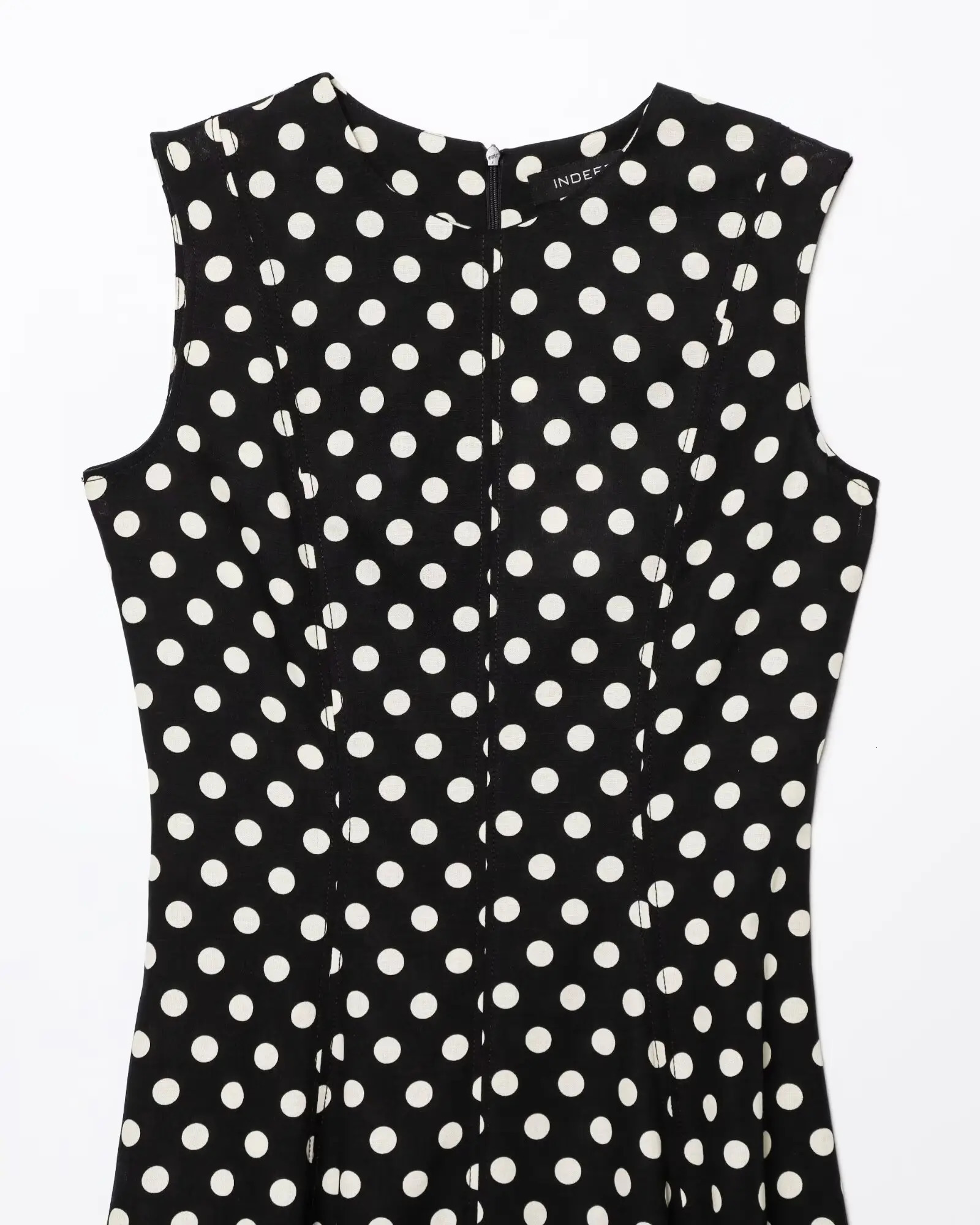 European and American style temperament retro round neck sleeveless polka dot dress 250520