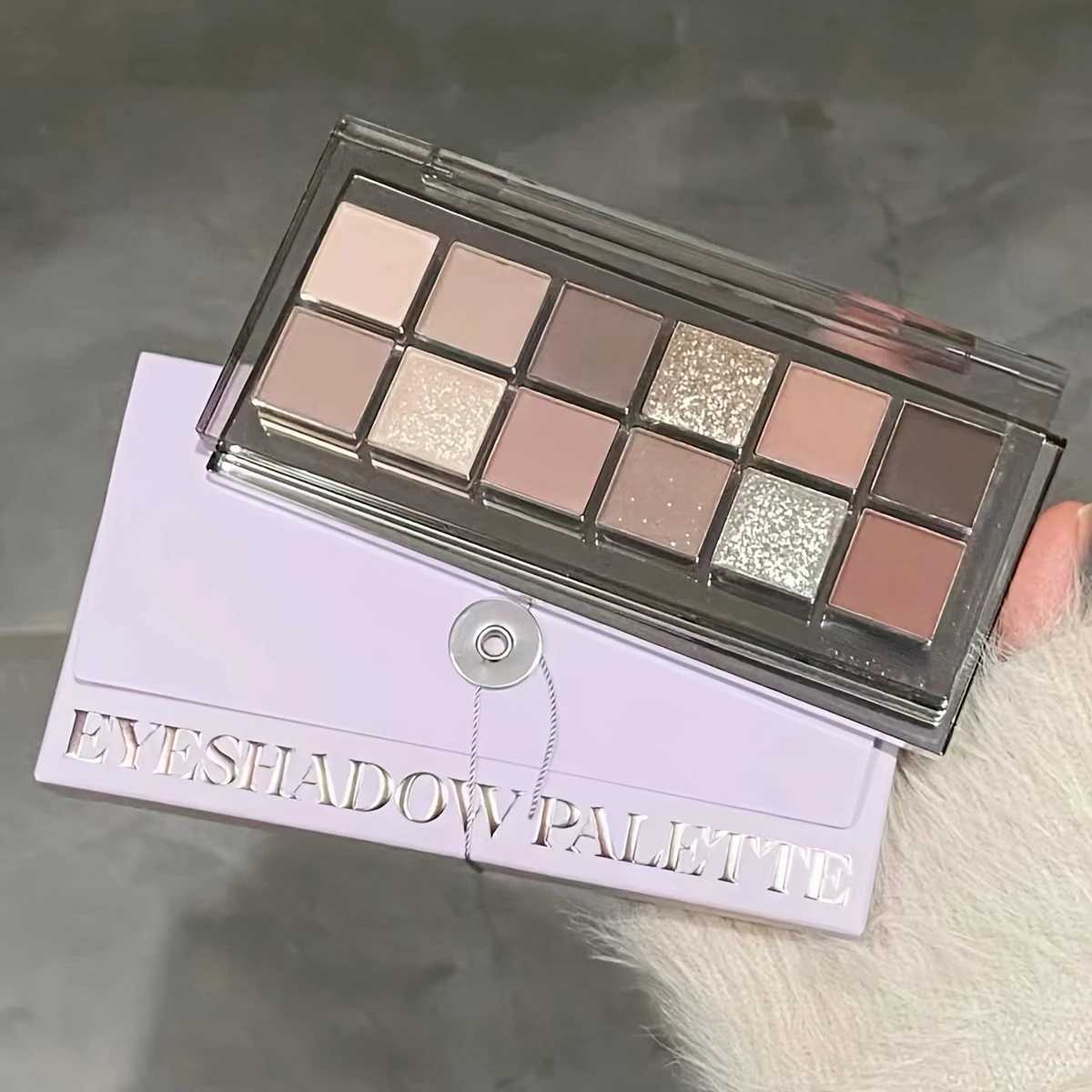 12 Color Eyeshadow Palette Shimmer and Matte Nude Tones Versatile Daily Makeup Shades Long-Lasting Color Display W250520