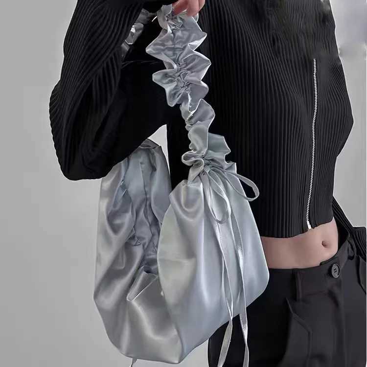 Fashion Ruched Strap Women Shoulder Bags Designer Silk Handbags Elegant Crossbody Bag Casual Hobos Tote Shopper Purses M250520