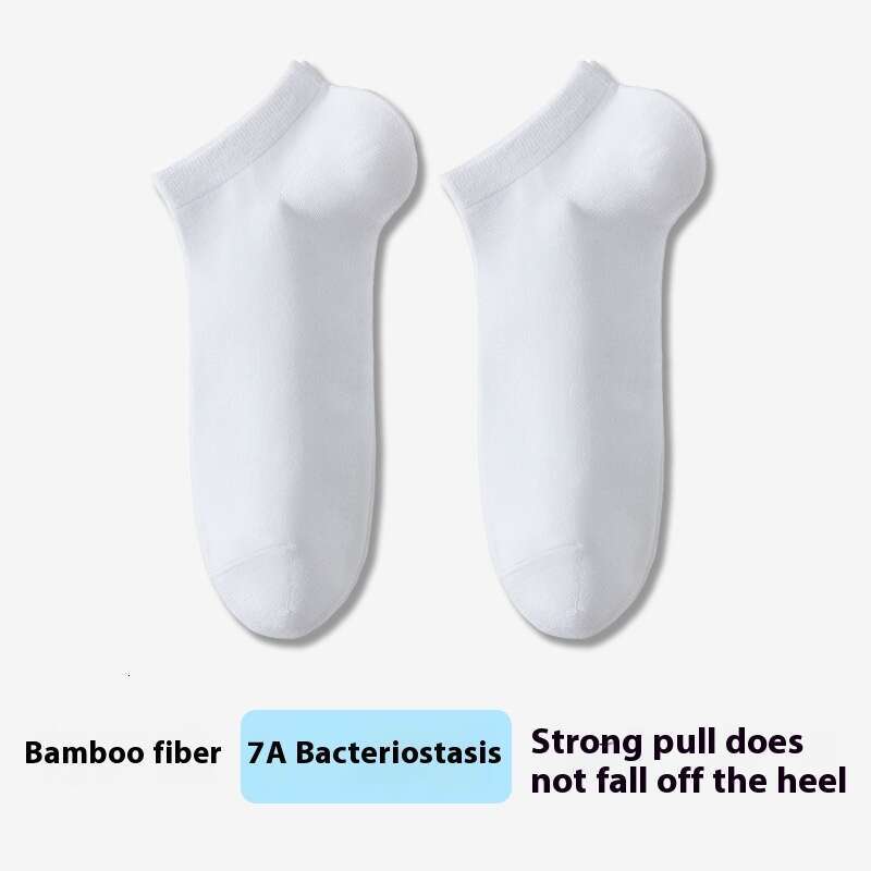 Men's Bamboo Fiber Short Anti Odor, Absorbing, Antibacterial, Breathable, Thin Summer Sweat Absorbing Boat Socks, Low Cut Shallow Mouth Socks B5