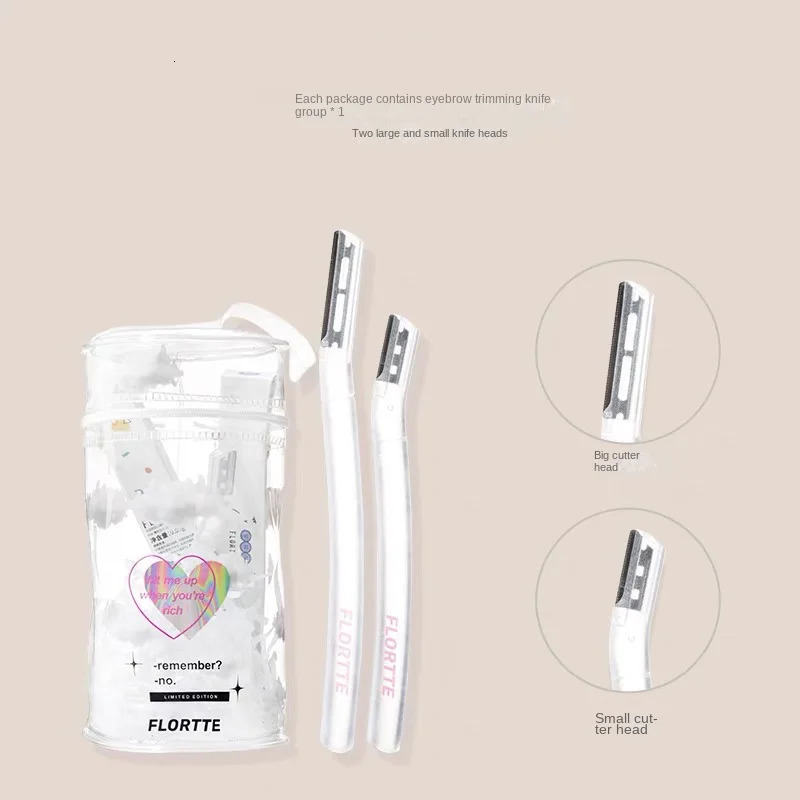 FLORTTE Eyebrow Pencil Trimmer Set Extremely Fine Waterproof Long Lasting Eye Brow Pen Including storage bag 250515