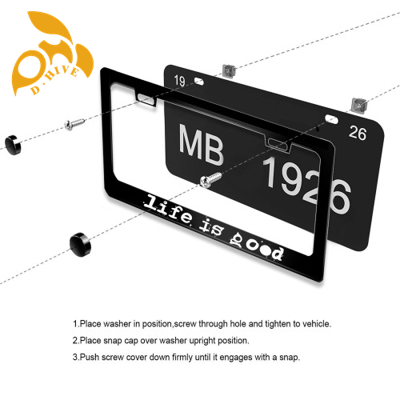 Free Shipping new designer customized Exterior Accessories License Plate Frames printing black