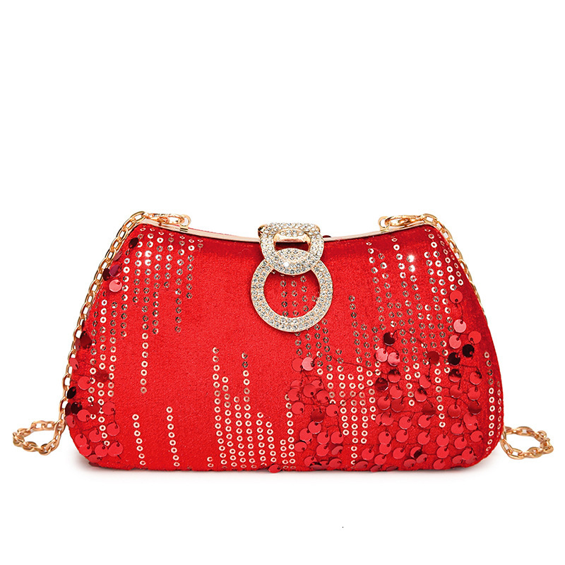 2024 New Trendy Texture Glitter Women's Simple Western Style Lock Chain Cross Shoulder Banquet Bag